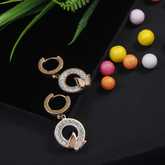 Stainless Steel Rosegold Plated Butterfly On Circle Hoops Earring